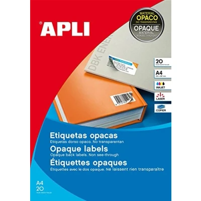 Afbeelding van Apli 011708 etiketten, ondoorzichtig, rechte hoeken, 70 x 37 mm, wit, 20 stuks