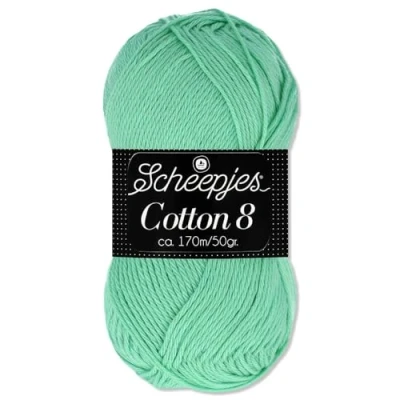 Afbeelding van Frida&#039;s Wollhaus Scheepjes Cotton 8 brei en haakwol, 50 g, 100% katoen, amigurumi, 48 kleuren (664, lichtgroen)