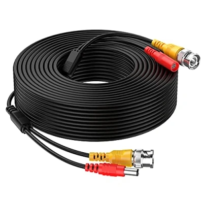 Afbeelding van Cocar 20 m / 65 ft voeding uitbreiding videokabel BNC CCTV alles in één geprefabriceerd, kabel camera&#039;s met voor beveiligingscamera&#039;s Home Surveillance systeem TV Circuit