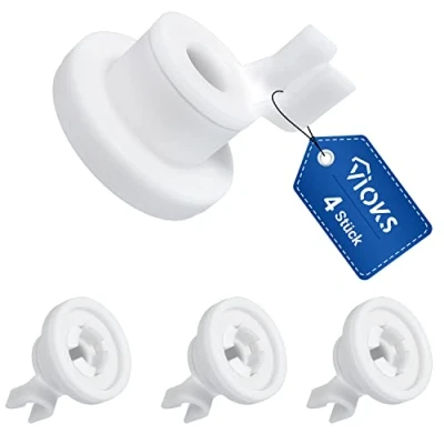 Afbeelding van VIOKS 4 rollen bovenste korf Ø 25 mm universeel vervanging voor Bosch 00424717 424717 vaatwasser en wasmachine