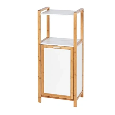 Afbeelding van Wenko Wasmand Finja 40 X 95 30 Cm Bamboe/hout Wit