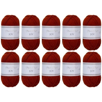 Afbeelding van Utopia Crafts JOY Uni Brei en haakgaren, zacht, onderhoudsvriendelijk, 100% polyacryl, 10 bollen van 50 g, 150 m (kersenhout)