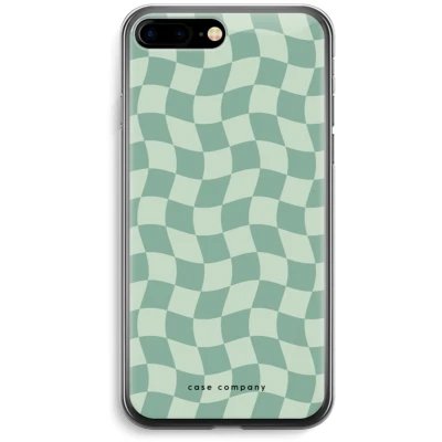 Afbeelding van Case Company® hoesje geschikt voor iPhone 7 PLUS Grid Groen Soft Cover Telefoonhoesje Bescherming aan alle Kanten en Schermrand