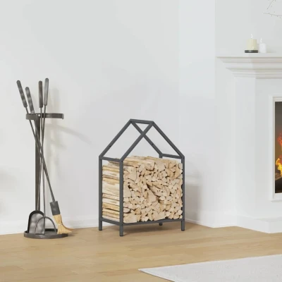 Afbeelding van Brandhoutrek 40x25x60 cm koudgewalst staal antracietkleurig