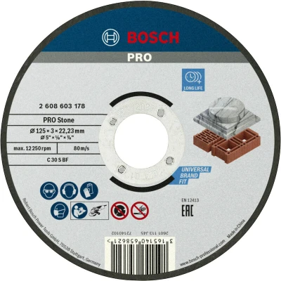 Image de BOSCH 2608603178 disque à tronçonner droit Standard pour Stone C 30 S, 125 x 22,23 3 mm