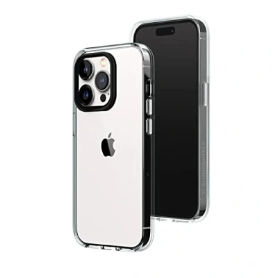 Afbeelding van RHINOSHIELD Clear Compatibel met [iPhone 14 Pro] Bestand tegen vergeling, hoge transparantie, aanpasbare transparante beschermhoes zwart Contour fotolenzen