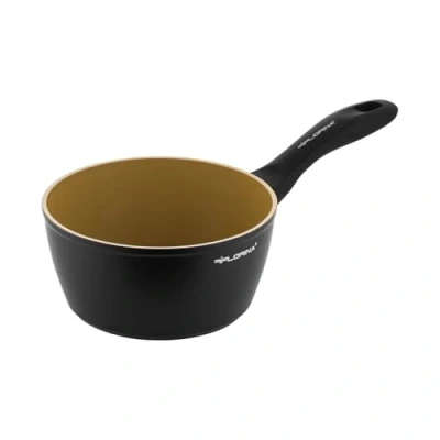Afbeelding van FLORINA AMVEGAN Aluminium steelpan, 16 cm, 1,1 l, hoge duurzaamheid, keramische coating met olijfolie, gemakkelijk te koken en af spoelen, voor alle soorten pannen, origineel design