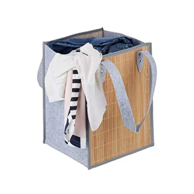 Afbeelding van Relaxdays Opvouwbare Wasmand met Hengsel Wastas Draagbaar 50L