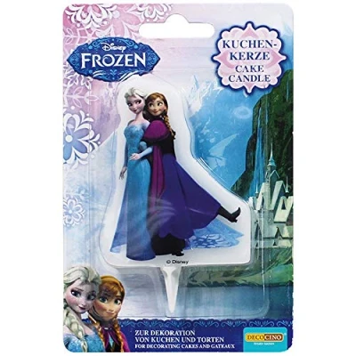 Afbeelding van DECOCINO De ijskoningin Anna en Elsa taartkaars, hoogte ca. 7 cm, waskaars voor het versieren van taarten, muffins verjaardagsdecoratie