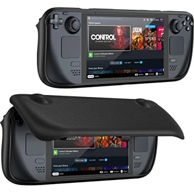 Afbeelding van ProCase Steam Bridge Case, Flip Cover Compatibel met 7 inch Deck Case Afneembare Magnetische Beschermhoes Voorkant Skin 2021 Accessoires Zwart