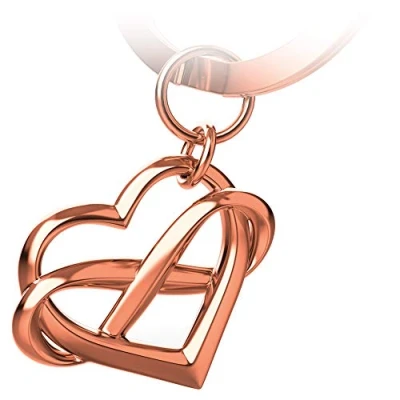 Afbeelding van FABACH Hartvormige sleutelhanger met oneindigheidsteken &quot;Infinite Love&quot; Oneindige hanger hart voor vriendin, vriend, paar, geluksbrenger Ik hou altijd van je, Brons