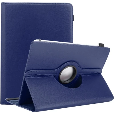 Afbeelding van Cadorabo Tablet Hoesje geschikt voor Alcatel 3T (10 inch) in Donker Blauw 360 graden beschermhoes van imitatieleer met standfunctie en elastische band