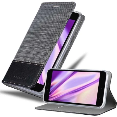Afbeelding van Cadorabo Hoesje geschikt voor Xiaomi RedMi NOTE 5A in GRIJS ZWART Beschermhoes met magnetische sluiting, standfunctie en kaartvakje Book Case Cover Etui