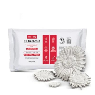 Afbeelding van Keramische gips, niet giftig en eenvoudig te bedienen, gips voor wit gieten, mengen met gekleurd water ideaal gebruik in vormen, handwerk (3 kg)