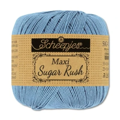 Afbeelding van Frida&#039;s Wollhaus Scheepjes Maxi Sugar Rush haakgaren 50 g katoen 87 kleuren (247 Bluebird)