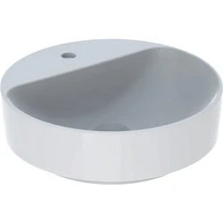 Afbeelding van Geberit VariForm opzetwastafel rond wit (45 x 45 cm) 1 kraangat,