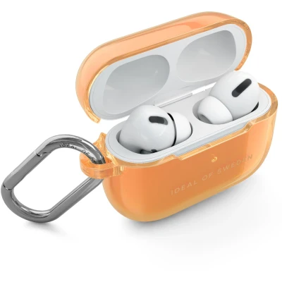 Afbeelding van iDeal of Sweden Hoesje Geschikt voor AirPods Pro Clear Case oranje