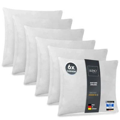 Afbeelding van LILENO HOME Set van 6 kussenvulling, 45 x cm, wasbaar binnenkussen geschikt voor mensen met een allergie, polyester kusseninlet als bankkussen, sofakussen, cocktailkussen en hoofdkussen