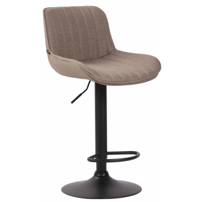 Afbeelding van Barkruk Mandal Stof Zwart Frame Taupe