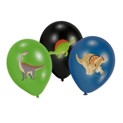Image de Ballons heureux dinosaure 6 morceaux