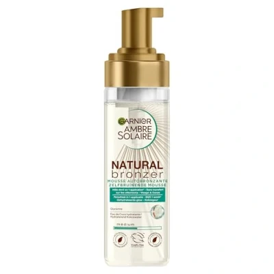 Image de Garnier Ambre Solaire Mousse Auto Bronzante Bronzant pour le Corps et Visage avec Eau de Coco Hydratante 150 ML