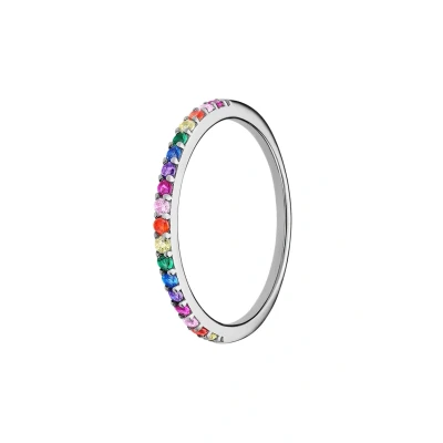 Afbeelding van Lucardi Dames Zilveren Ring multi zirkonia 925 Zilver Zilverkleurig 18 / 57 mm