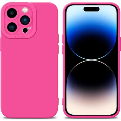 Afbeelding van Cadorabo Hoesje geschikt voor Apple iPhone 14 PRO MAX in Fluid HOTPINK Beschermhoes gemaakt van flexibel TPU silicone Cover Case