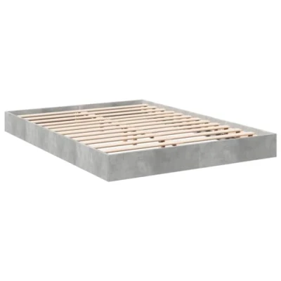 Image de vidaXL Cadre de lit gris béton 140x200 cm bois d&#039;ingénierie