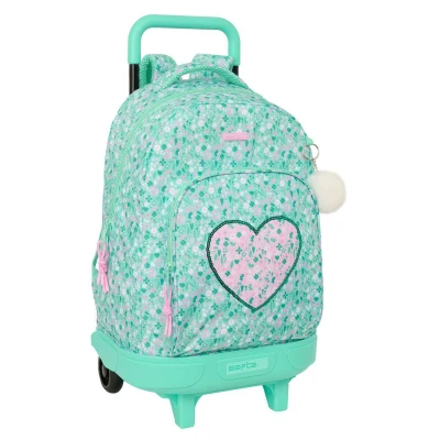 Afbeelding van Schoolrugzak met Wielen Safta Cuore Munt 33 x 45 22 cm