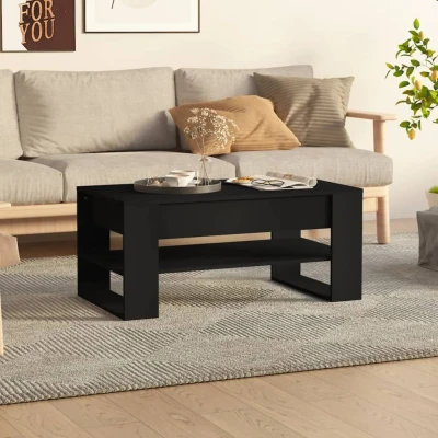 Afbeelding van Salontafel 102x55x45 cm bewerkt hout zwart