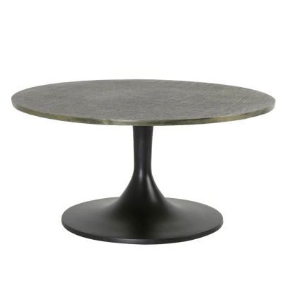 Afbeelding van Rickerd salontafel Ø76 cm antiek brons/zwart