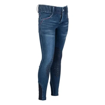 Image de HKM Pantalon d&#039;Équitation Aymee Denim Prise de Genou Bleu foncé EU 110/116