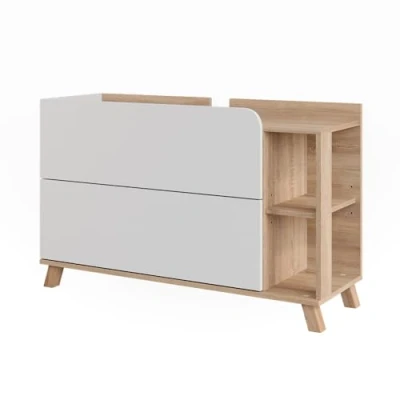 Afbeelding van Vicco KarenWastafelonderkast 100 x 65 cm met 2 deuren en laden Sonoma/Wit
