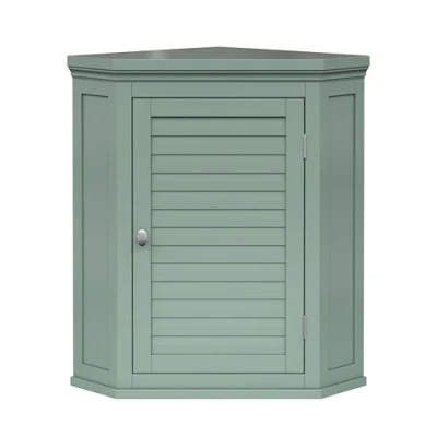 Afbeelding van Teamson Home Glancy Hoekkast Muur Salie Lamellendeur Stijl