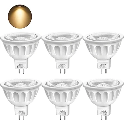 Afbeelding van Boxlood GU5.3 LED lamp MR16, warm wit 3000 K, 5 W komt overeen met 50 halogeenlamp, AC/DC 12 V, 450 lm, 40 graden hoek, niet dimbaar, 6 stuks
