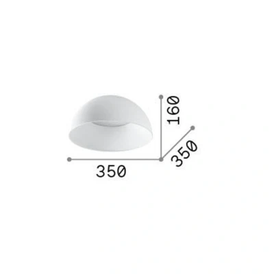 Afbeelding van Ideal Lux LED plafondlamp Corolla 1, wit, metaal, Ø 35 cm