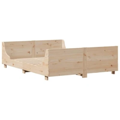Afbeelding van vidaXL Bedframe zonder matras massief grenenhout 135x190 cm