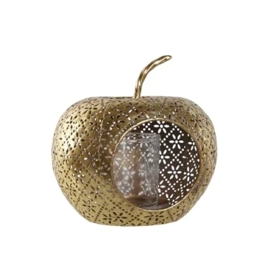 Afbeelding van Kaarshouder Home ESPRIT Gouden Metaal Kristal 14 x 13 cm