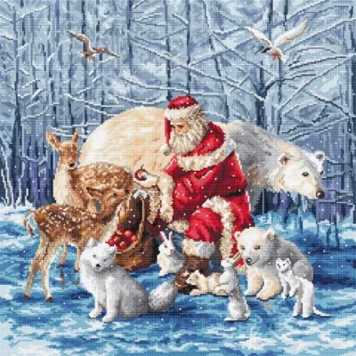 Afbeelding van Leti Stitch Santa and Friends borduren (pakket) L8082