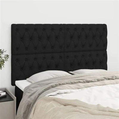 Afbeelding van vidaXL Hoofdborden 4 st 72x7x78/88 cm stof zwart