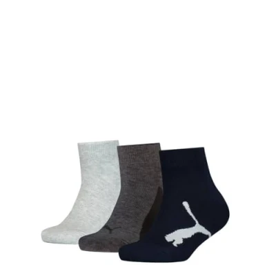 Afbeelding van PUMA kids 3P quartersokken bwt zwart &amp; grijs 39 42