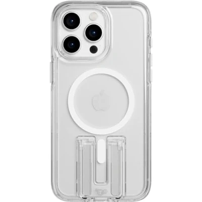 Afbeelding van Tech21 Evo Crystal Kick iPhone 15 Pro Max hoesje Schokbestendig telefoonhoesje Geschikt voor MagSafe Transparant/Wit 4,9 meter valbestendig Flexshock