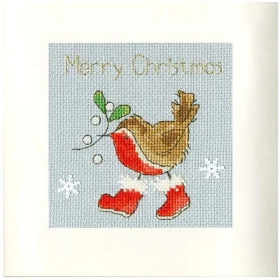 Afbeelding van Borduurpakket kerstkaart Step into Christmas Bothy Threads