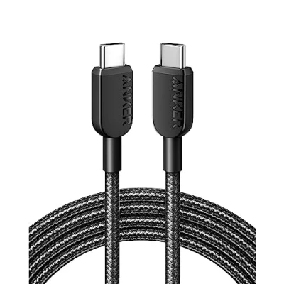 Afbeelding van Anker USB type C kabel, 310 naar C, 180 cm lang, 60 W/3 A, snellaadkabel, voor Samsung Galaxy S22, iPad Pro 2021, Mini 6, Air 4, MacBook 2020, Switch (USB 2.0)