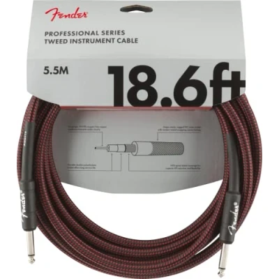 Afbeelding van Fender Professional Series Instrument Cable 5.5m (Red Tweed) Gitaarkabel