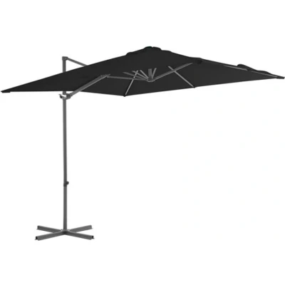 Afbeelding van Zweefparasol met stalen paal 250x250 cm zwart