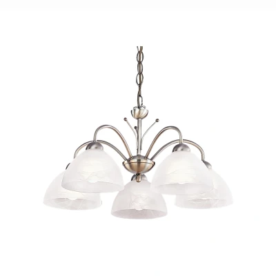Afbeelding van Klassieke hanglamp MILANESE, 5 lichts, oud messing