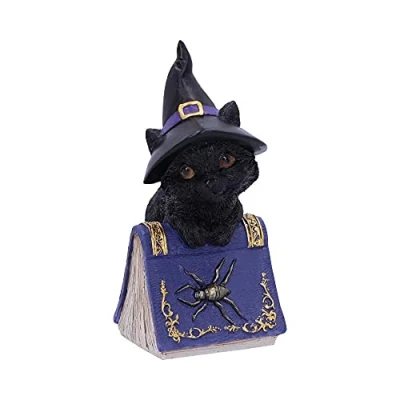 Afbeelding van Nemesis Now Pocus Kleine Heksen Familiar Zwarte Kat en Spreukenboek Verzamelbaar Figuur 12.7cm
