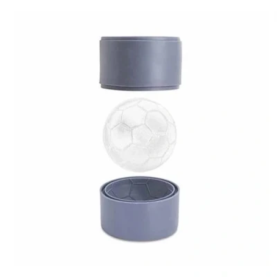 Image de Kit 2 moules à glaçons Kikkerland CU343 Forme Ballon de football Gris