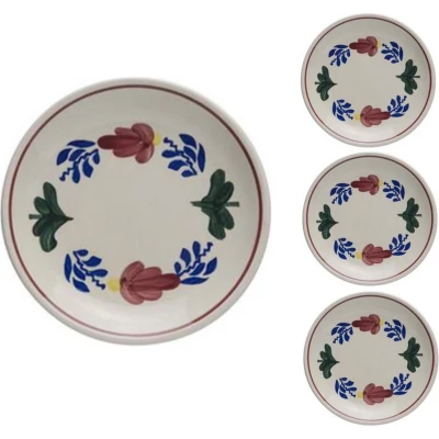 Afbeelding van Boerenbont Gebaksbord diameter 16cm set 4 stuks Aardewerk